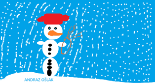 Snežaki – risanje učencev PPVI v programu Slikar